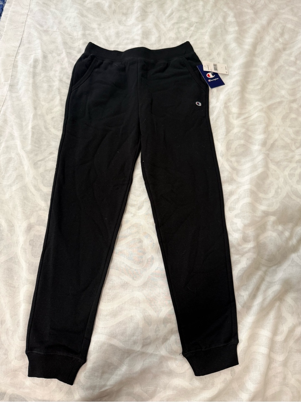 Champion Kids Black Jogger Pants with Logo